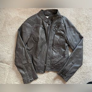 American rag brown leather jacket
